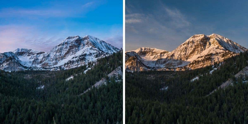 golden hour vs blue hour lighting